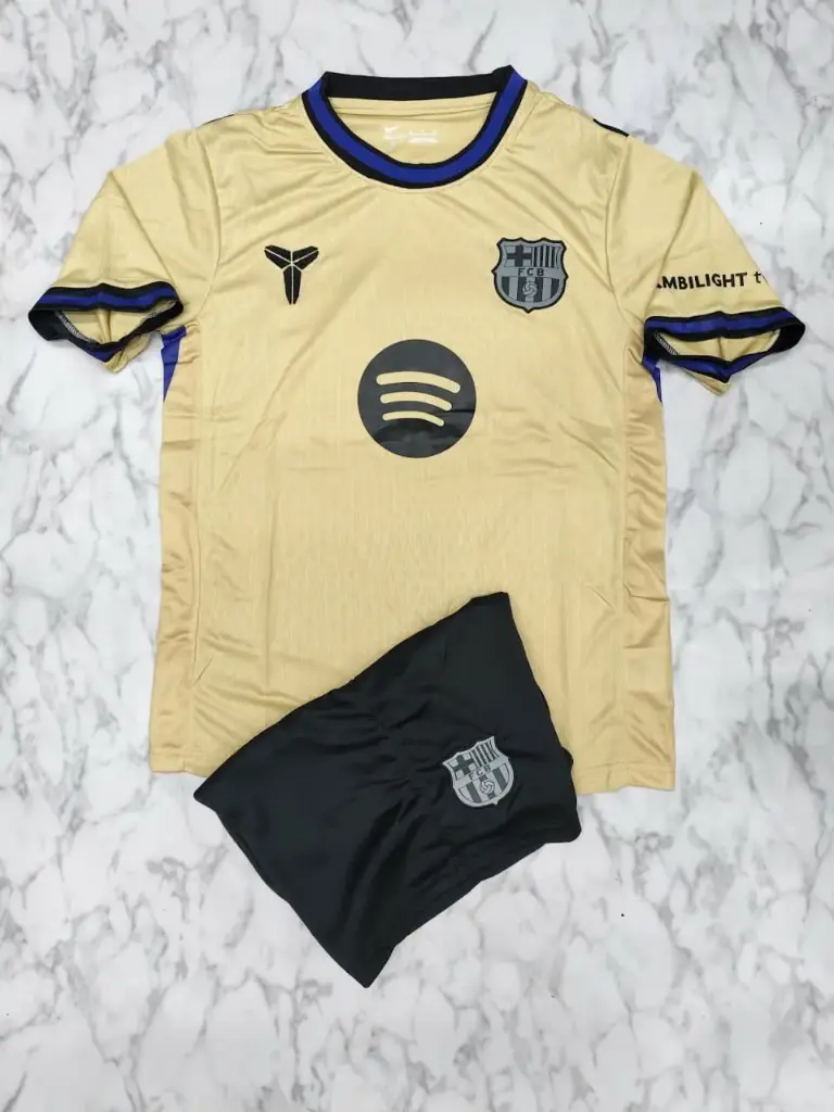 Barcelona away jersey and shorts 2025-26